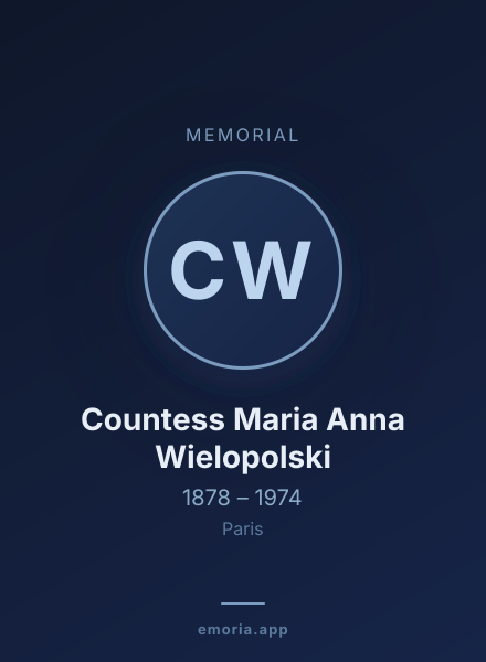 Memorial portrait of Countess Maria Anna Wielopolski