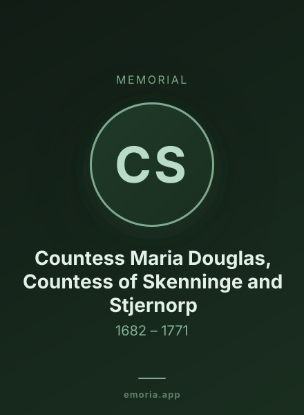 Memorial portrait of Countess Maria Douglas, Countess of Skenninge and Stjernorp