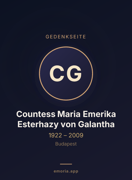 Gedenkportrait von Countess Maria Emerika Esterhazy von Galantha