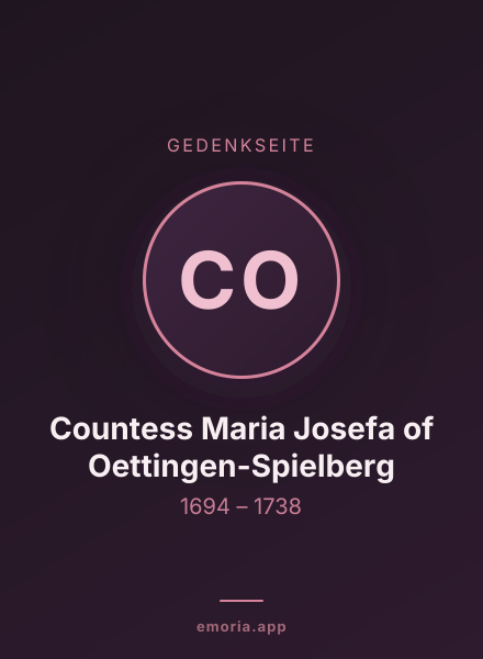 Gedenkportrait von Countess Maria Josefa of Oettingen-Spielberg