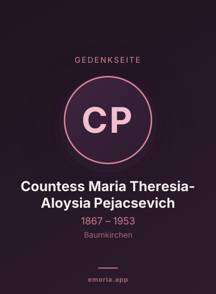 Gedenkportrait von Countess Maria Theresia-Aloysia Pejacsevich