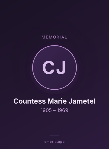 Memorial portrait of Countess Marie Jametel
