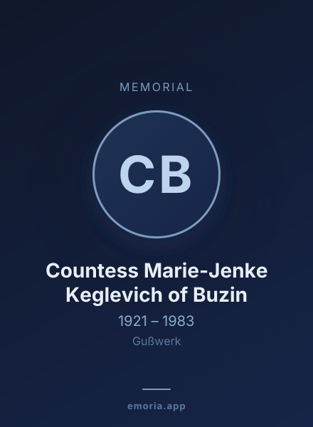 Memorial portrait of Countess Marie-Jenke Keglevich of Buzin