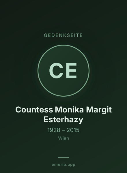Gedenkportrait von Countess Monika Margit Esterhazy