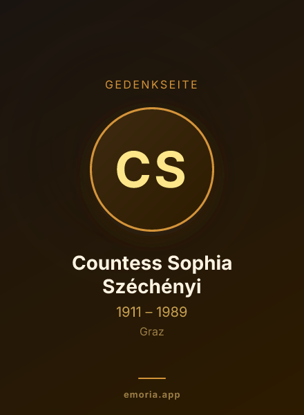 Gedenkportrait von Countess Sophia Széchényi