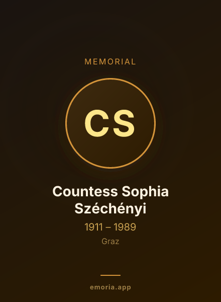 Memorial portrait of Countess Sophia Széchényi
