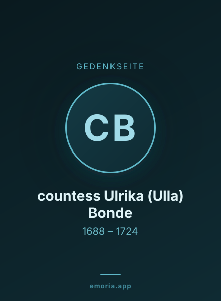 Gedenkportrait von countess Ulrika (Ulla) Bonde