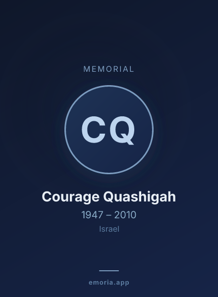 Memorial portrait of Courage Quashigah