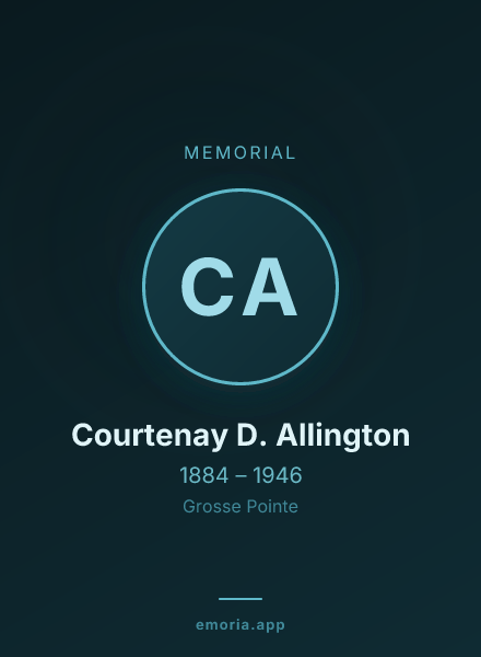 Memorial portrait of Courtenay D. Allington