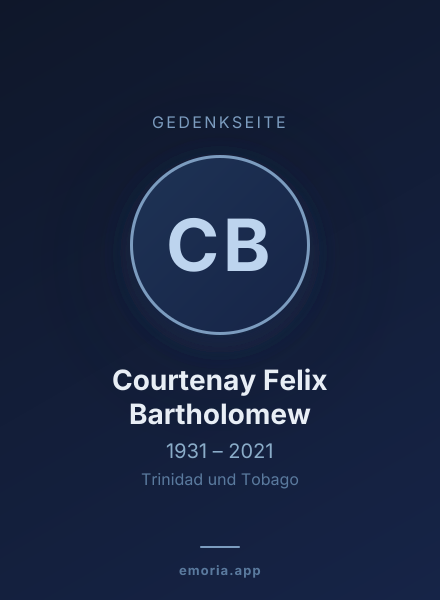 Gedenkportrait von Courtenay Felix Bartholomew