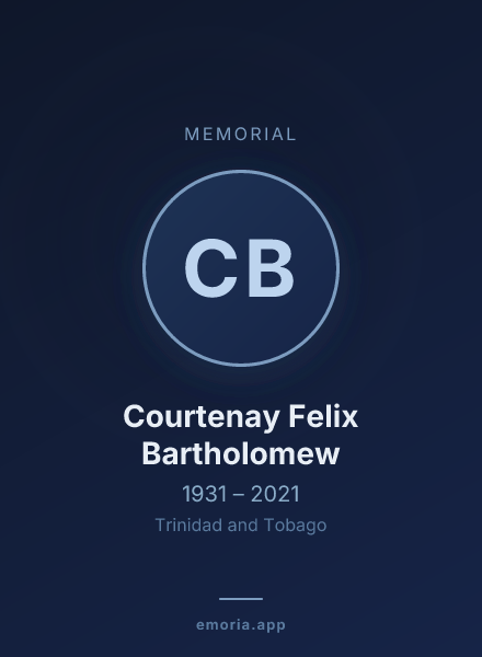 Memorial portrait of Courtenay Felix Bartholomew