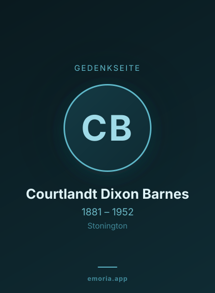 Gedenkportrait von Courtlandt Dixon Barnes
