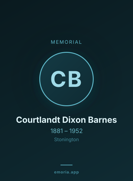 Memorial portrait of Courtlandt Dixon Barnes