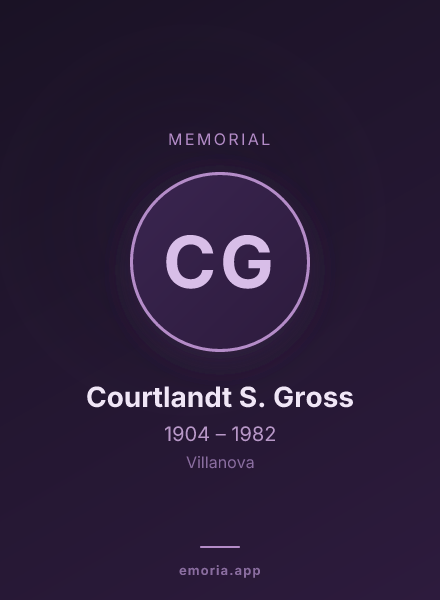 Memorial portrait of Courtlandt S. Gross
