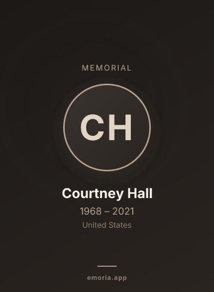 Memorial portrait of Courtney Hall