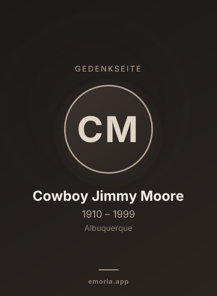 Gedenkportrait von Cowboy Jimmy Moore