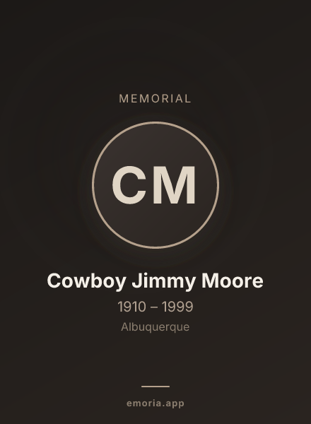 Memorial portrait of Cowboy Jimmy Moore