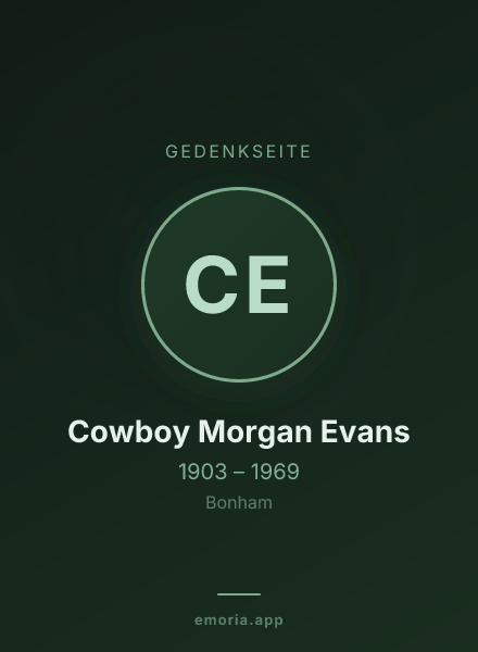Gedenkportrait von Cowboy Morgan Evans