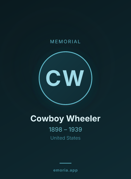 Memorial portrait of Cowboy Wheeler