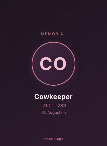 Memorial portrait of Cowkeeper
