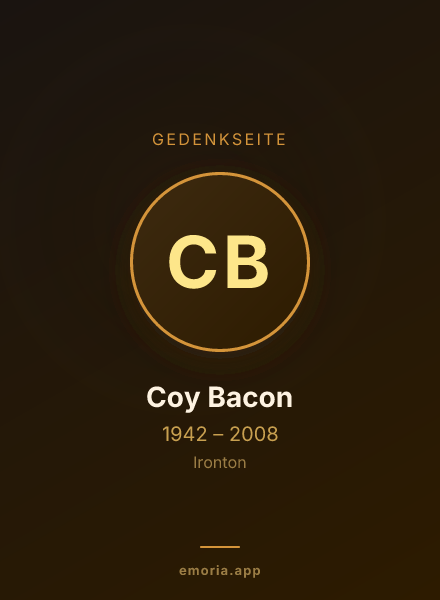 Gedenkportrait von Coy Bacon