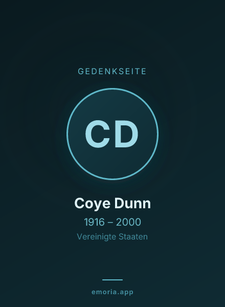 Gedenkportrait von Coye Dunn