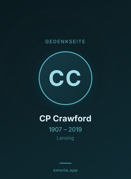 Gedenkportrait von CP Crawford