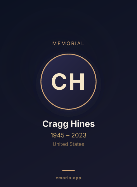 Memorial portrait of Cragg Hines