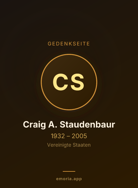 Gedenkportrait von Craig A. Staudenbaur