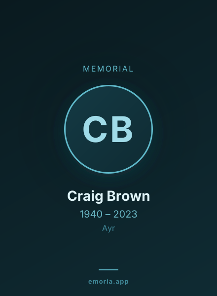 Memorial portrait of Craig Brown