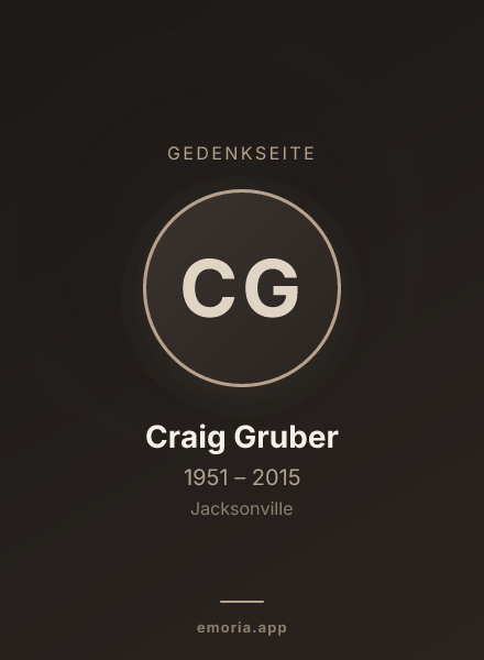 Gedenkportrait von Craig Gruber
