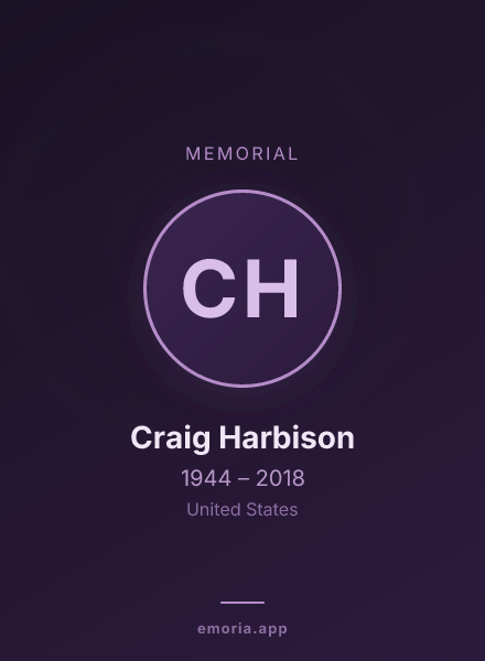 Memorial portrait of Craig Harbison