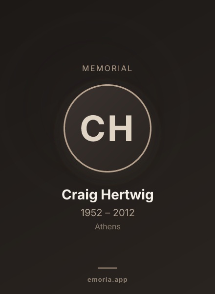 Memorial portrait of Craig Hertwig