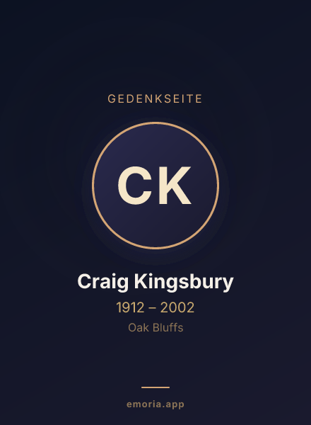 Gedenkportrait von Craig Kingsbury