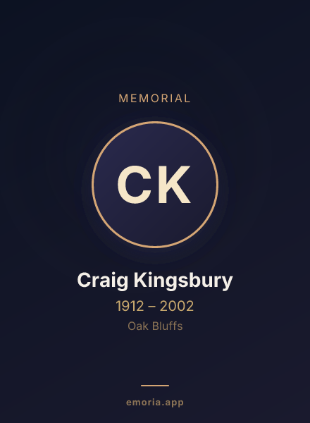 Memorial portrait of Craig Kingsbury
