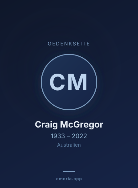 Gedenkportrait von Craig McGregor
