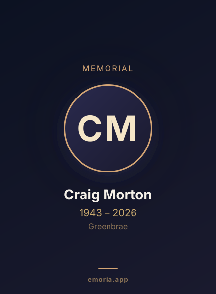 Memorial portrait of Craig Morton