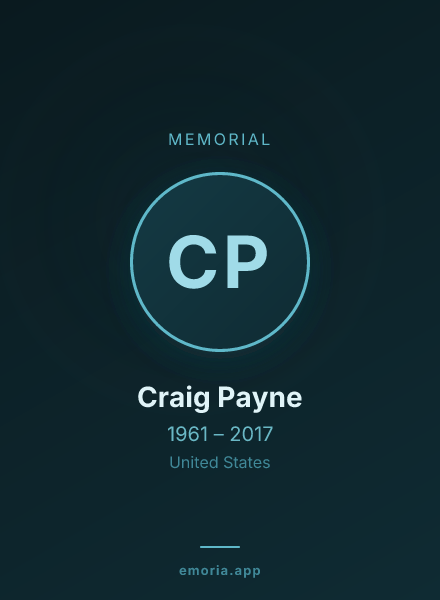 Memorial portrait of Craig Payne