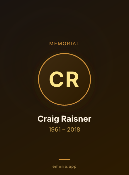 Memorial portrait of Craig Raisner