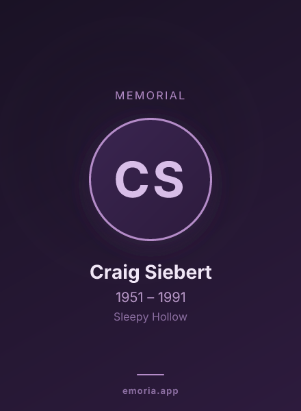 Memorial portrait of Craig Siebert