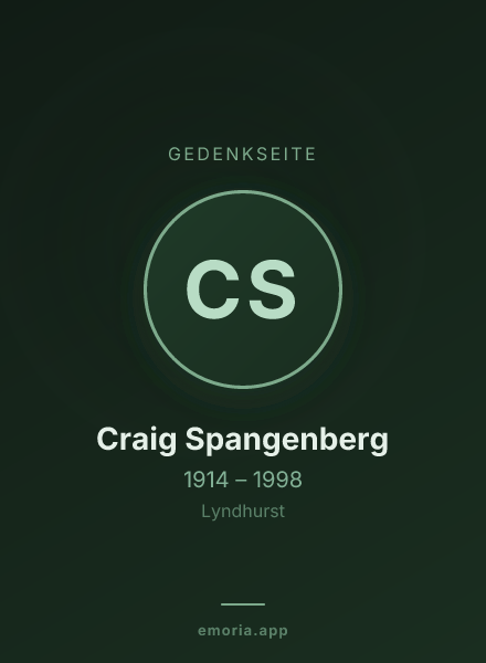 Gedenkportrait von Craig Spangenberg