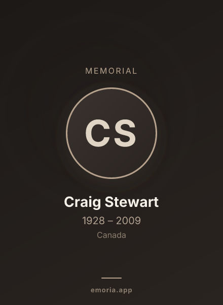 Memorial portrait of Craig Stewart