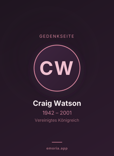 Gedenkportrait von Craig Watson