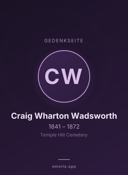 Gedenkportrait von Craig Wharton Wadsworth