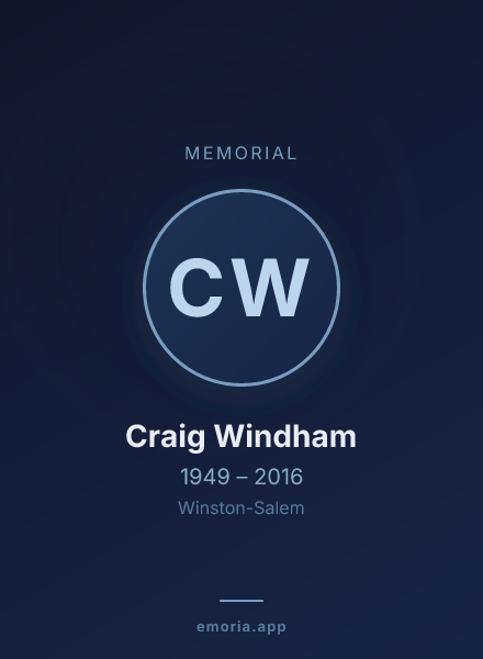 Memorial portrait of Craig Windham