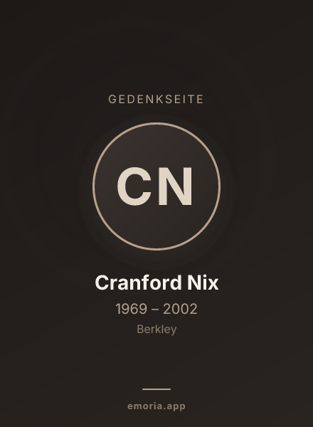 Gedenkportrait von Cranford Nix