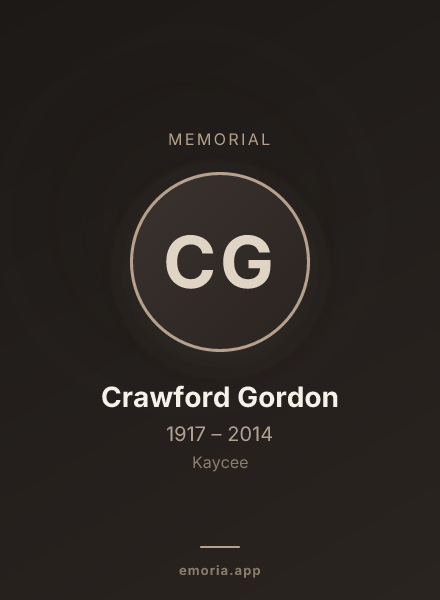 Memorial portrait of Crawford Gordon