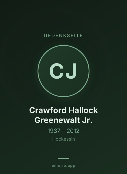 Gedenkportrait von Crawford Hallock Greenewalt Jr.