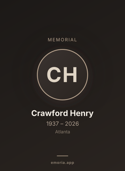 Memorial portrait of Crawford Henry