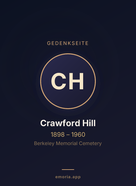 Gedenkportrait von Crawford Hill